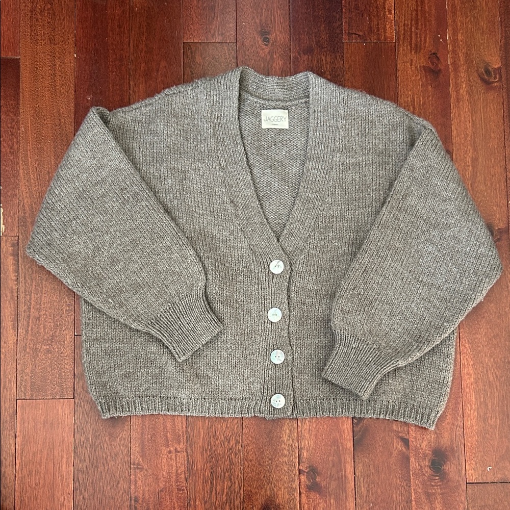 Jaggery London Rosalia Cardigan in Smoked Amber, Size 2